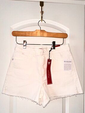Guess Side Slit White Denim Jean Shorts - Size 27